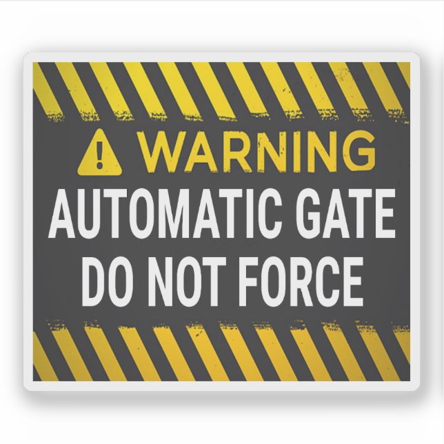 Adesivo Atenção Portão Automático Não Force (Frente)