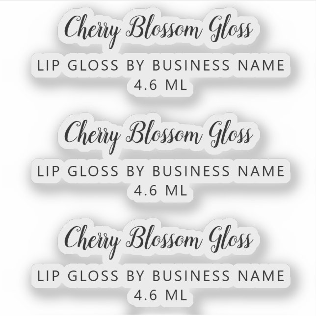 Adesivo Ativação de Glosso de Lip Limpo de Script de Cuta (Frente)