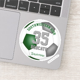 Adesivo atleta cinza verde nome jersey número soccer