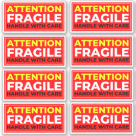 Adesivo Attention Fragile Stickers (Handle with Care)