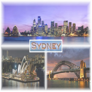 Adesivo AU Sydney by Night - Opera House - Ponte Hrbour