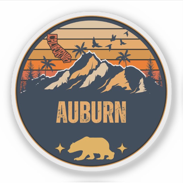 Adesivo Auburn, Califórnia (Frente)
