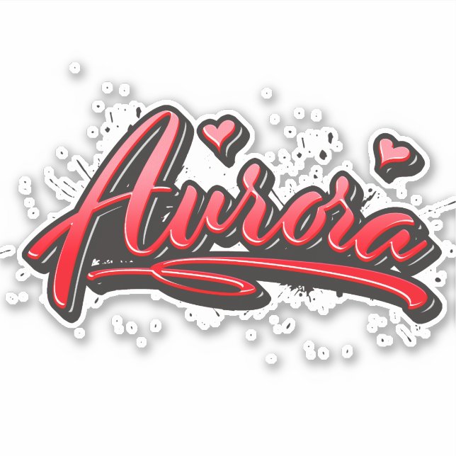 Adesivo Aurora red Heart Graffiti Aufkleber Sticker (Frente)