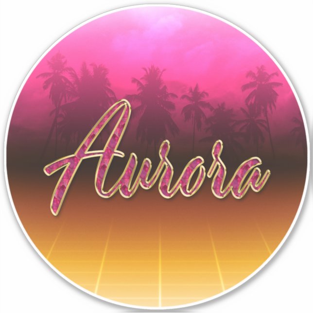 Adesivo Aurora Vorname Name golden pink Aufkleber Sticker (Frente)