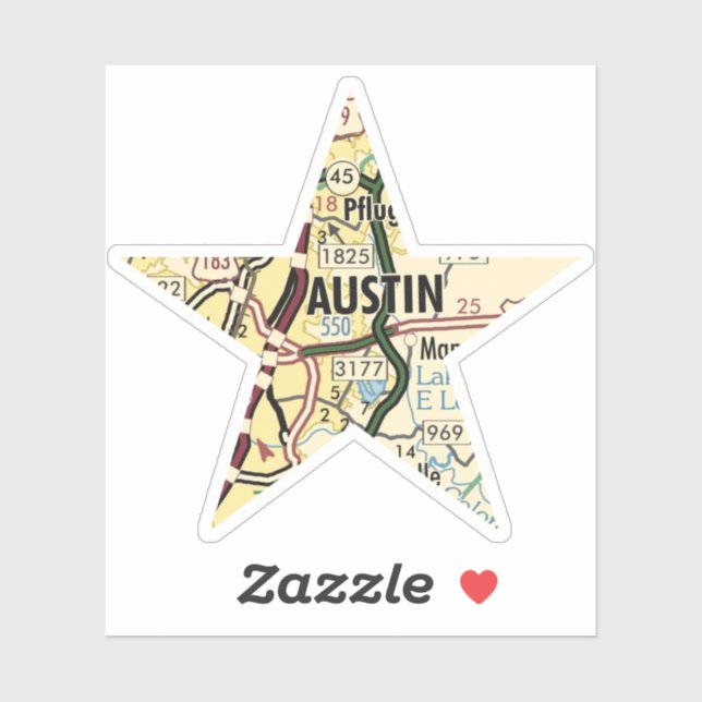 Adesivo Austin TX Star (Folha)