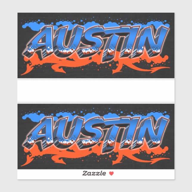 Adesivo Austin Vorname Name Graffiti Aufkleber Sticker (Folha)