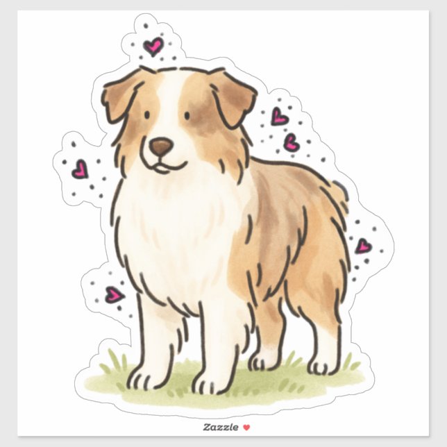 Adesivo Australian Shepherd - Pastoreio (Folha)