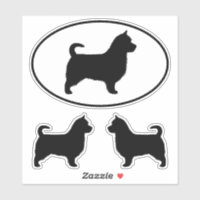 Australiano Terrier Dog Silhouettes com Cauda Long