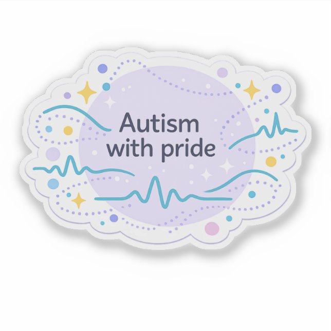 Adesivo Autism Awareness | With Pride Vinyl Sticker  (Frente)