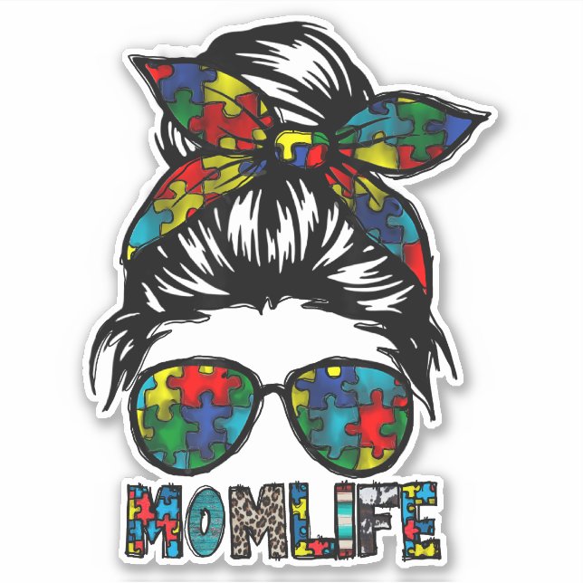 Adesivo Autismo A vida da mãe, Presente no Dia da Consciên (Frente)