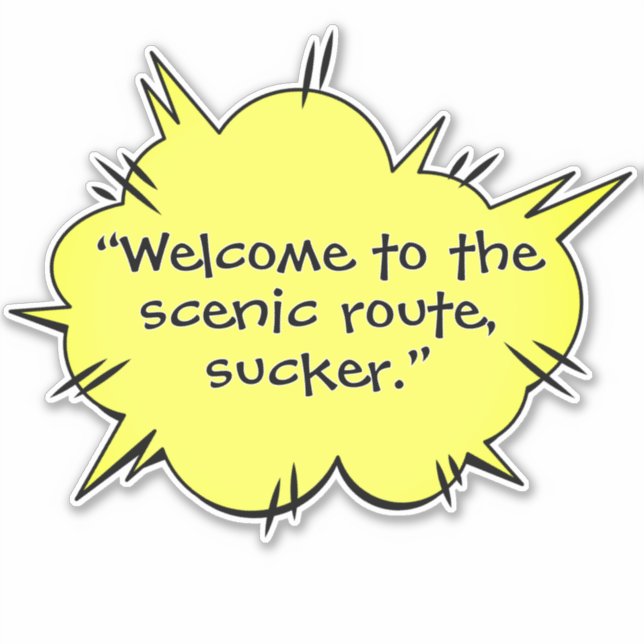 Adesivo Autocolante amarelo para-choques - Rota cêntrica (Frente)