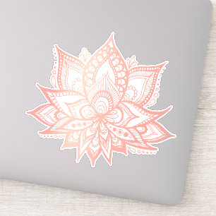 Adesivo Autocolante Boho Rosa Dourado Lotus