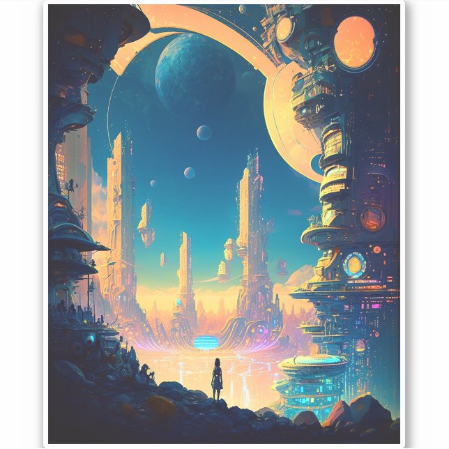 Adesivo Autocolante da ficção científica (Frente)