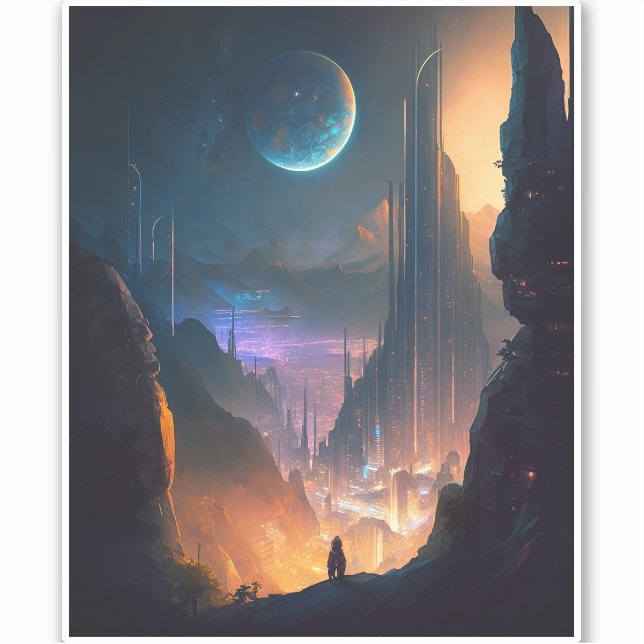 Adesivo Autocolante da ficção científica (Frente)