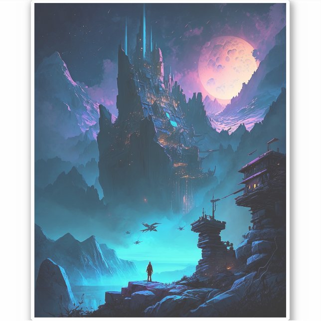 Adesivo Autocolante da ficção científica (Frente)