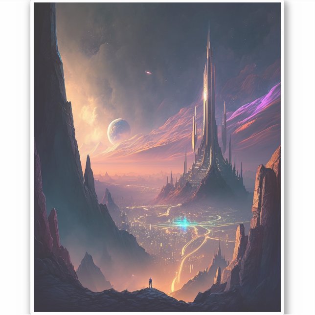 Adesivo Autocolante da ficção científica (Frente)