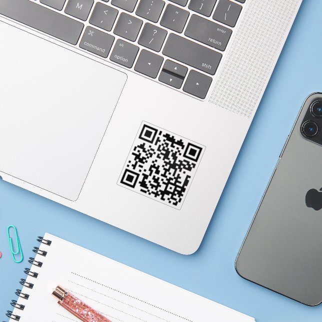 Adesivo Autocolante de código Qr à prova d'água (Notebook com iPhone)