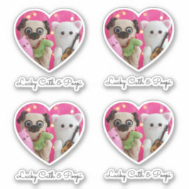 Adesivo Autocolante de fotos de coração simples e elegante