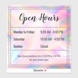 Adesivo Autocolante de Horas Abertas da Pedra Opal Holográ