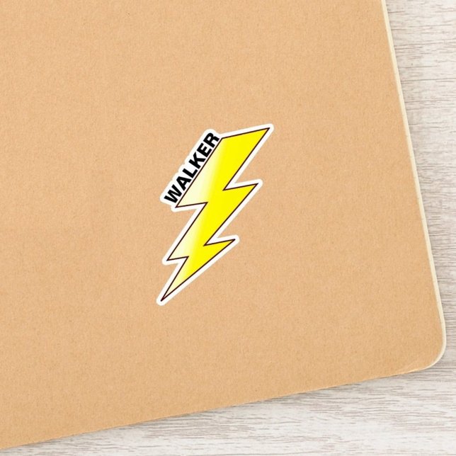 Adesivo Autocolante de nome personalizado (Bolsa de raios) (name lightning bolt)
