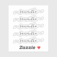 Autocolante de Nome Personalizado de Script Modern
