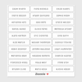 Adesivo Autocolante de nomes de hóspedes modernos transpar