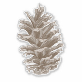 Adesivo Autocolante de Pinecone castanho monocromático