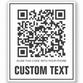 Adesivo Autocolante de texto e código QR personalizado