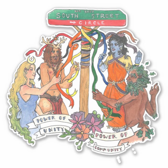 Adesivo Autocolante do Círculo da Rua Sul (Frente)