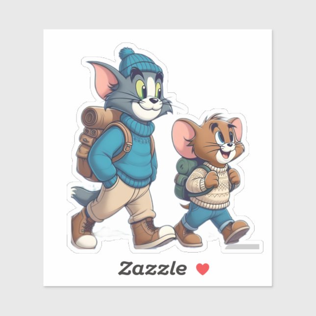 Adesivo Autocolante do Tom e Jerry Winter Adventure (Folha)