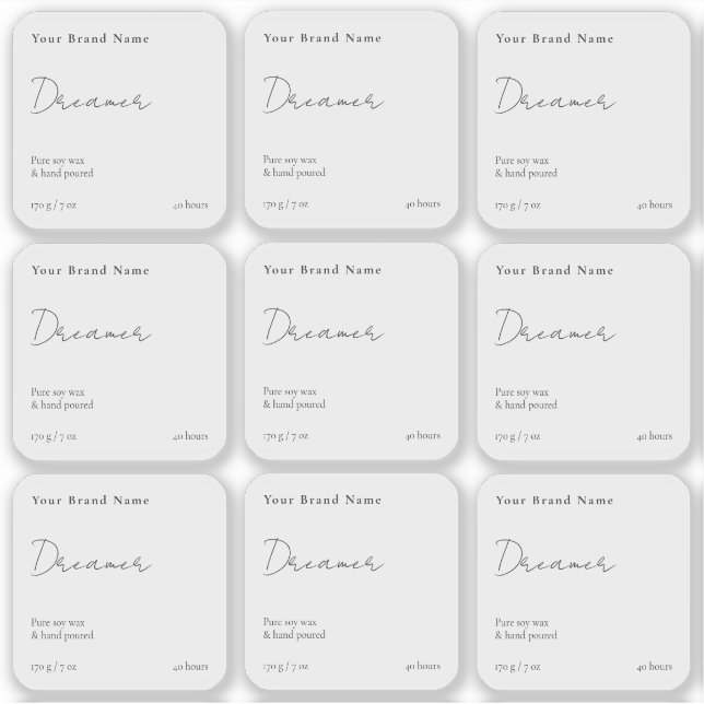 Adesivo Autocolante Mínimo Simples de Vela Leve (Frente)