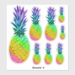 Adesivo Autocolantes de abacaxi-arco-íris, Todas as dimens