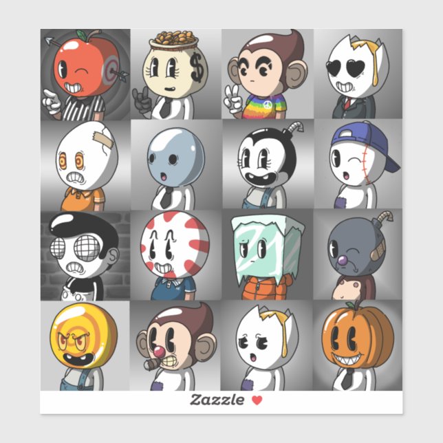 Adesivo Autocolantes de Cartoon Clássico (Folha)