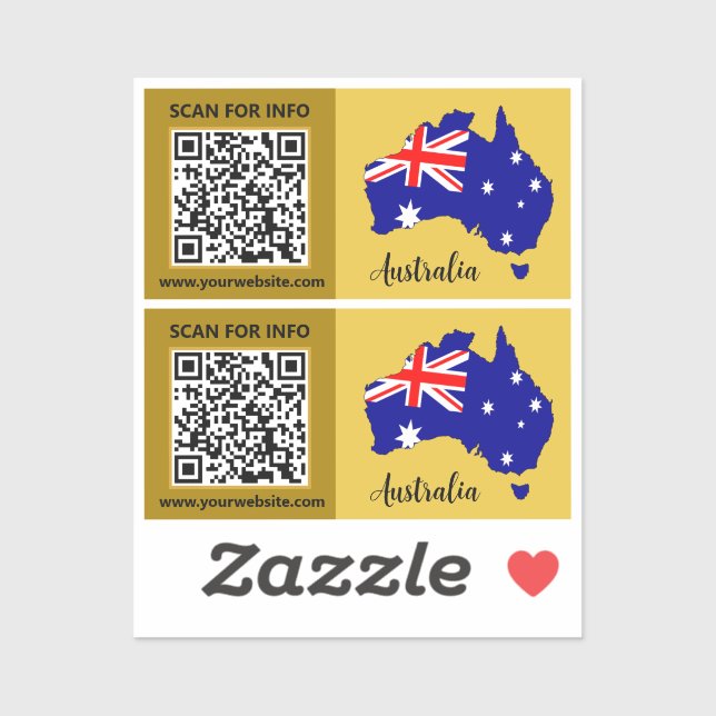 Adesivo Autocolantes de código QR australianos modernos (Folha)