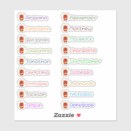 Adesivo Autocolantes de múltiplos nomes personalizados do 