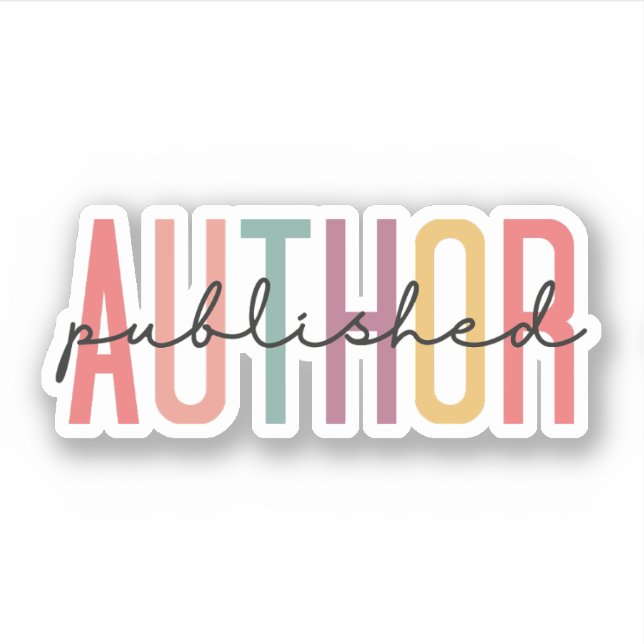 Adesivo Autor Publicado, Escritor Publicado, Novo Autor (Frente)