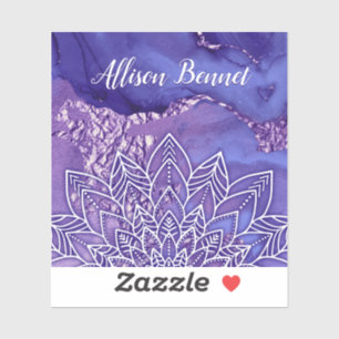 Adesivo Autora personalizada de cor branca roxa