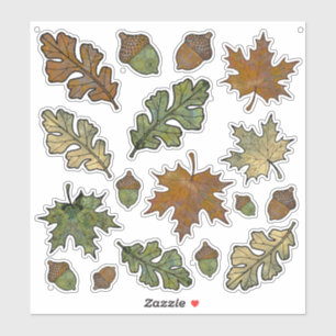 Adesivo Autoumn Oak e Maple Leaf Stickers com Bolotas