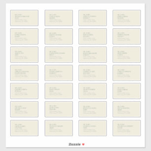 Adesivo Autumn Boho Deco   Creme Rótulo de Endereço Convid