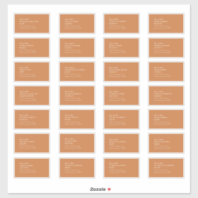 Adesivo Autumn Boho Deco | Rótulo de Endereço Convidado Te (Folha)