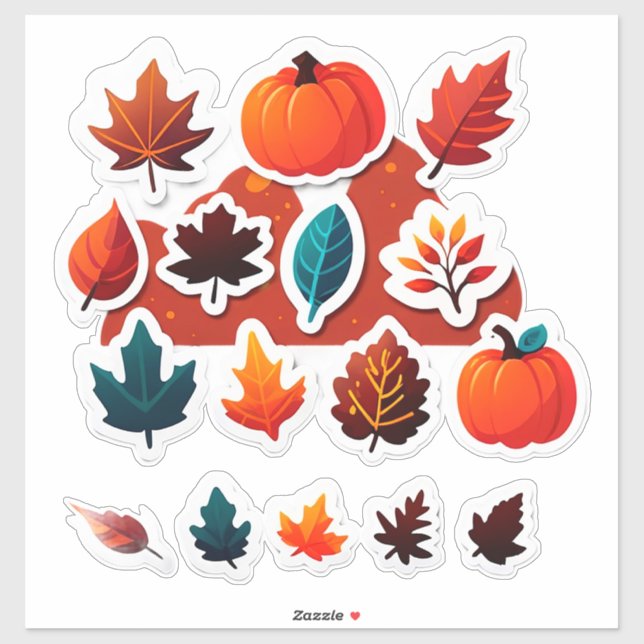 Adesivo Autumn Leaves and Pumpkins Sticker Set (Folha)