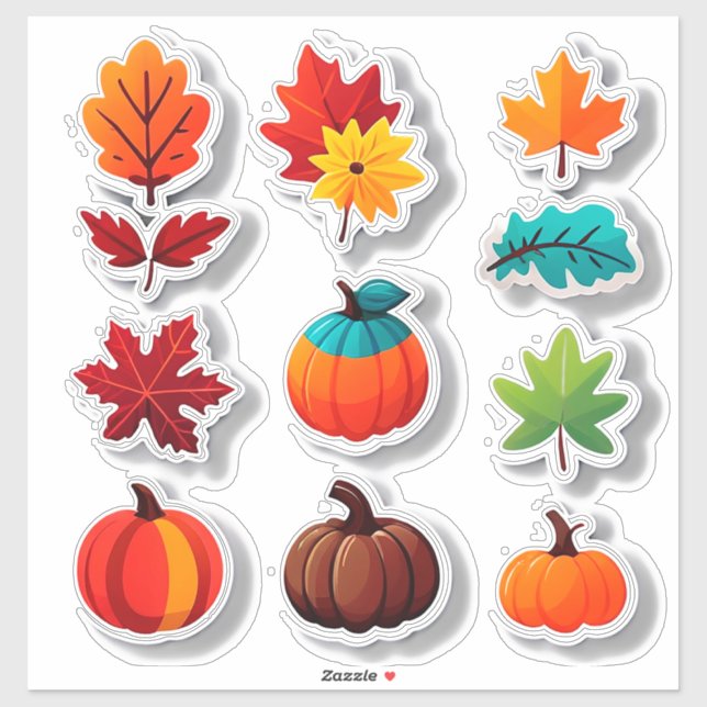 Adesivo Autumn Leaves and Pumpkins Sticker Set (Folha)