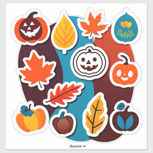 Adesivo Autumn Leaves and Pumpkins Sticker Set (Folha)