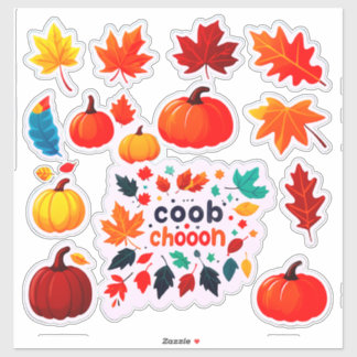 Adesivo Autumn Leaves and Pumpkins Sticker Set