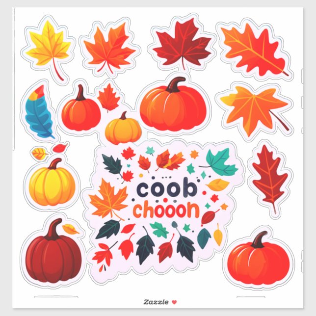 Adesivo Autumn Leaves and Pumpkins Sticker Set (Folha)
