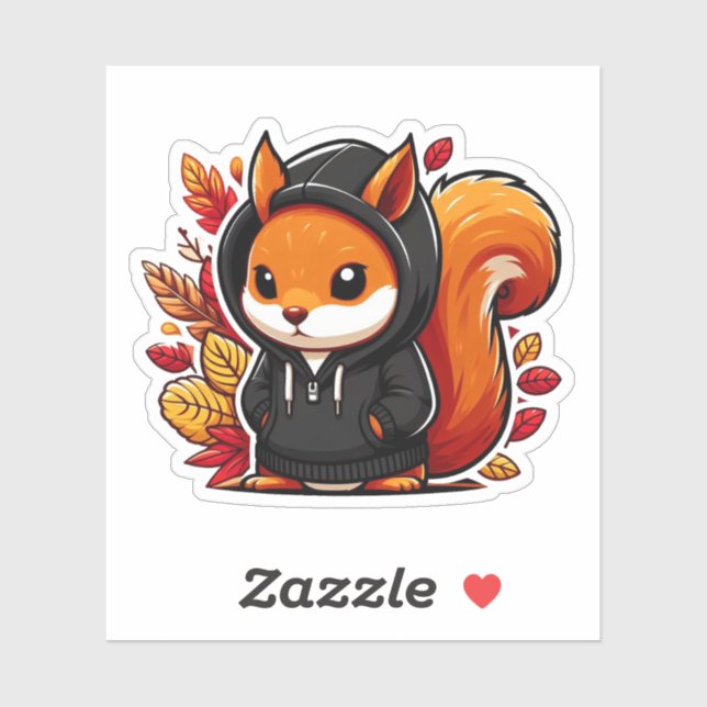 Adesivo Autumn Mood: Happy Season / Squirrel Sticker #4 (Folha)