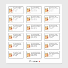 Adesivo Autumn Pumpkin Floral Nome e Endereço