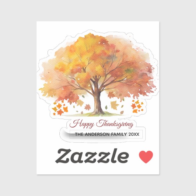 Adesivo autumn trees happy thanksgiving  sticker (Folha)