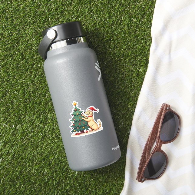 Adesivo Auxiliar de Árvore de Natal do Labrador (HydroFlask Insitu)