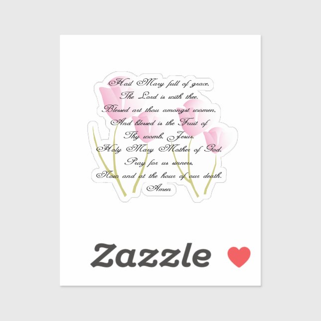 Adesivo Ave Mary Prayer (Folha)